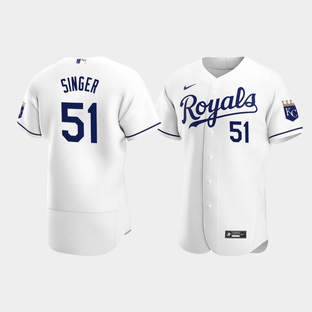 Brady Singer 51 Kansas City Royals White Home Jersey Jersey