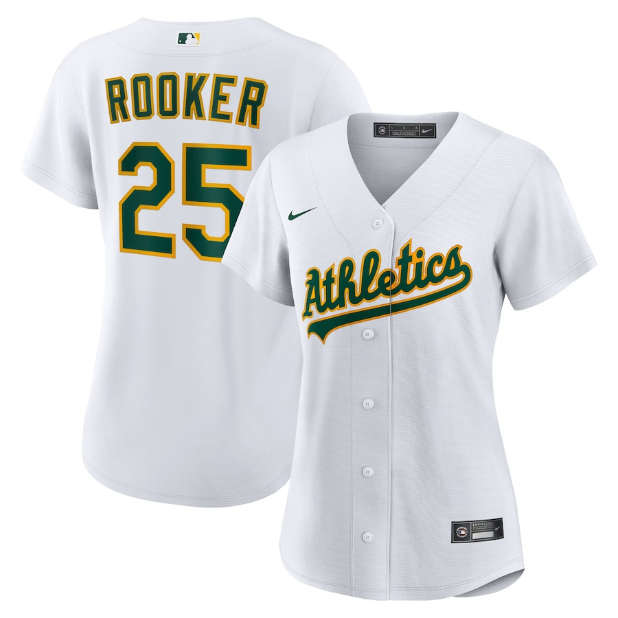 Brent Rooker 25 Oakland Athletics Women's Home Jersey - White