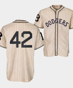 Brooklyn Dodgers Jackie Robinson 1933 Heritage 42 Gold Pinstripe Jersey