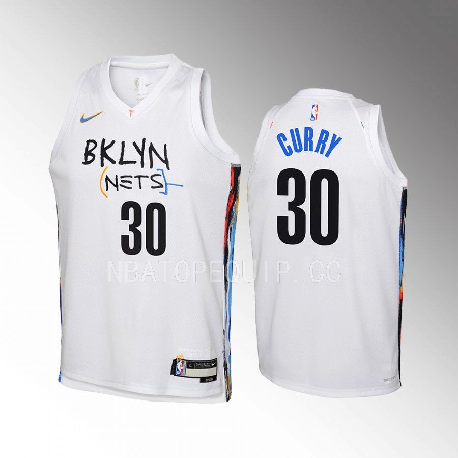 Brooklyn Nets Seth Curry 30 City Edition White Youth Jersey Swingman - JS179