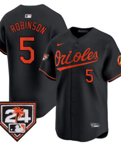Brooks Robinson 5 Baltimore Orioles 2024 Spring Training Patch Men Jersey - Black