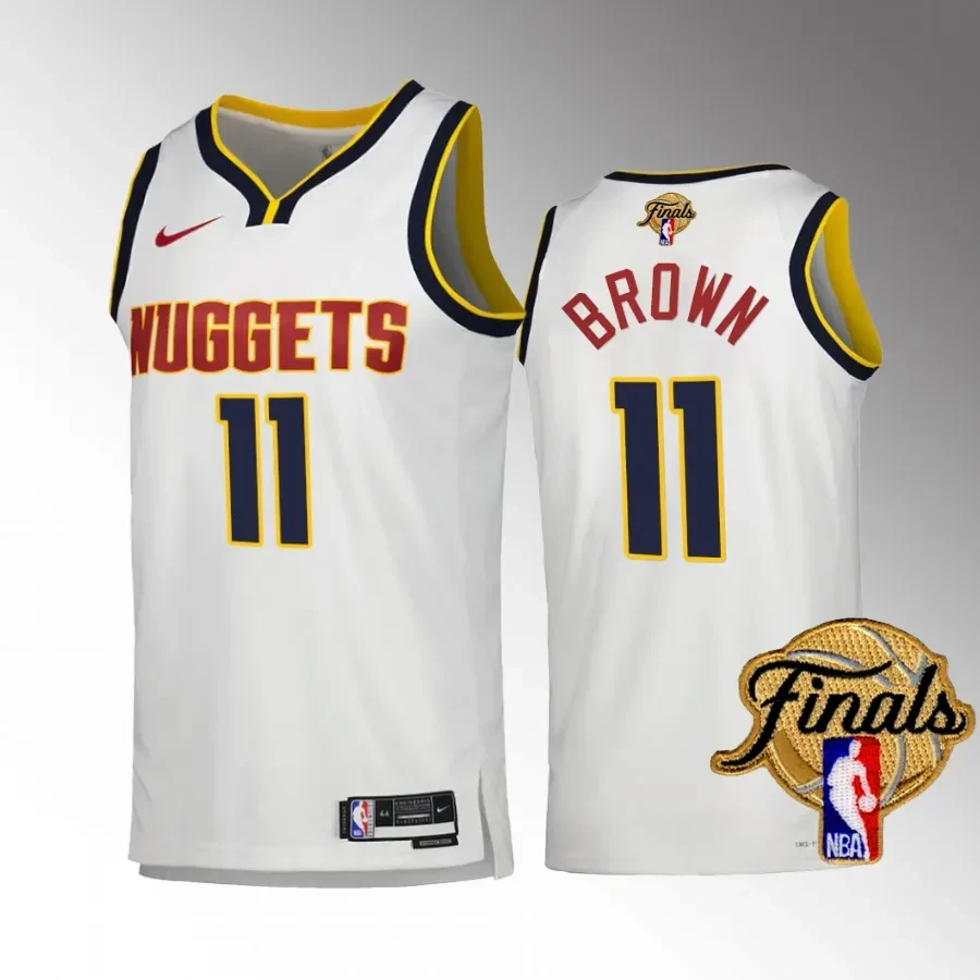 Bruce Brown 11 Denver Nuggets 2023 NBA Finals Champions Edition Jersey - White - JS805