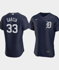 Bryan Garcia 33 Detroit Tigers Team Logo Navy Alternate Jersey Jersey