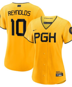 Bryan Reynolds 10 Pittsburgh Pirates 2023 City Connect Women Jersey - Gold