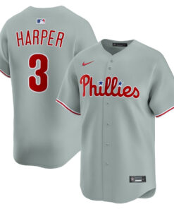 Bryce Harper 3 Philadelphia Phillies Alternate Limited Player Men Jersey - Gray