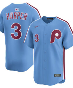 Bryce Harper 3 Philadelphia Phillies Alternate Limited Player Men Jersey - Light Blue