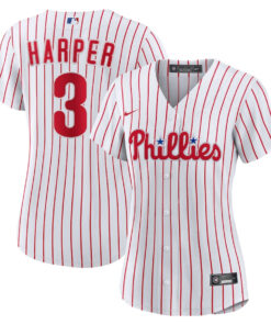 Bryce Harper 3 Philadelphia Phillies Women Home Jersey - White