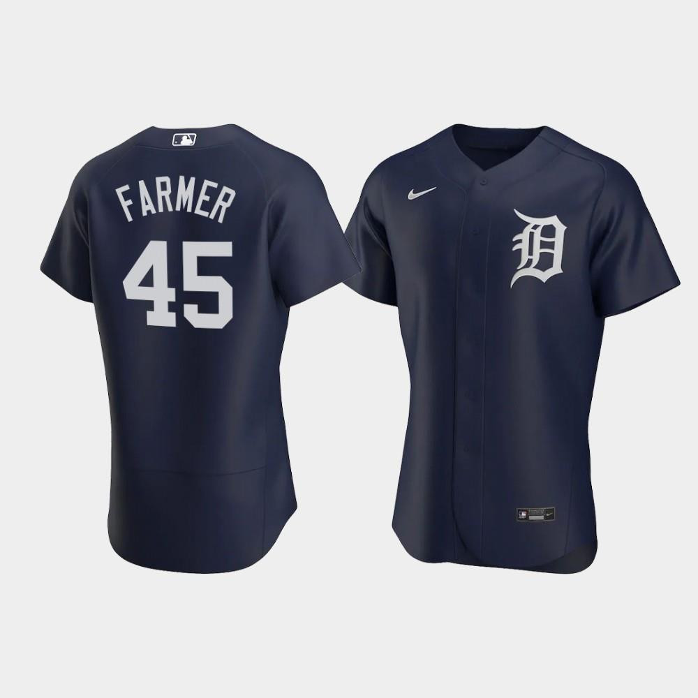 Buck Farmer 45 Detroit Tigers Team Logo Navy Alternate Jersey Jersey
