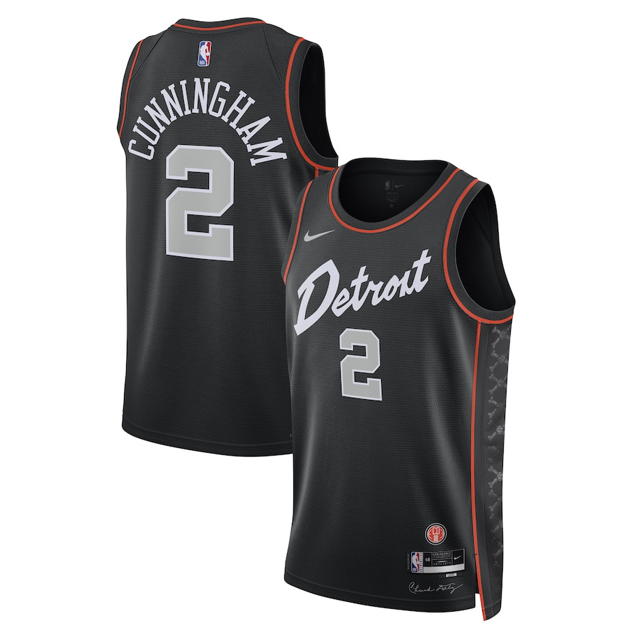 Cade Cunningham 2 Detroit Pistons 2023/24 Swingman Jersey - City Edition - Unisex Black - JS910