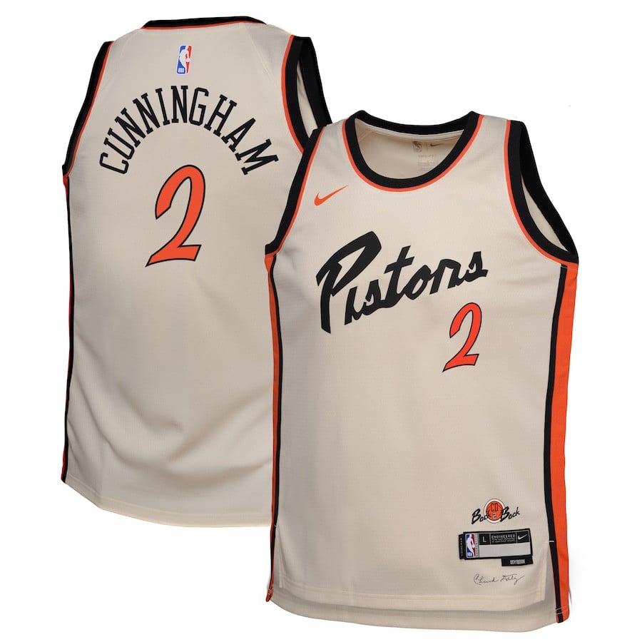 Cade Cunningham 2 Detroit Pistons 2024/25 Swingman Player YOUTH Jersey - City Edition - Cream - JS223