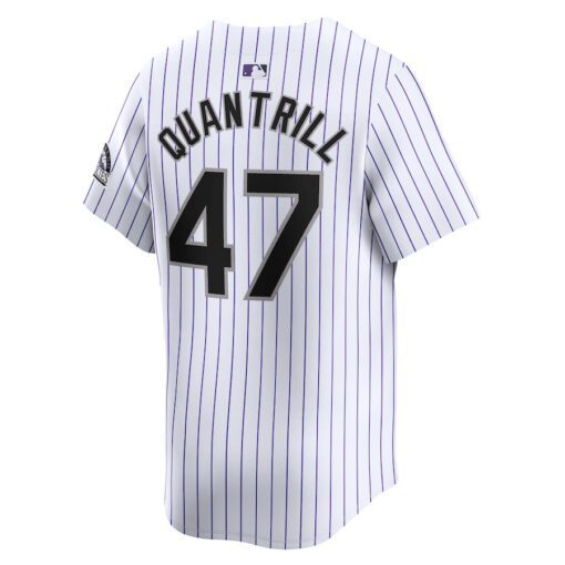 Cal Quantrill 47 Colorado Rockies Home Limited Player Men Jersey - White - Image 3