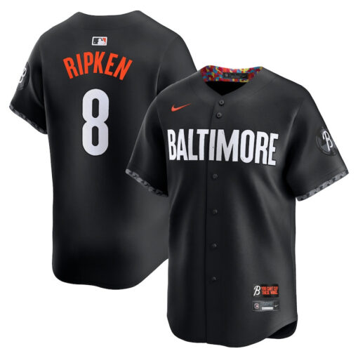 Cal Ripken Jr. 8 Baltimore Orioles City Connect Retired Men Jersey - Black