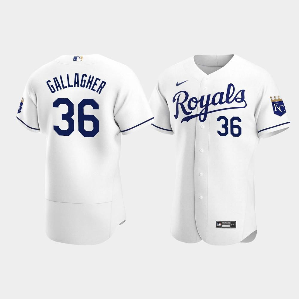 Cam Gallagher 36 Kansas City Royals White Home Jersey Jersey