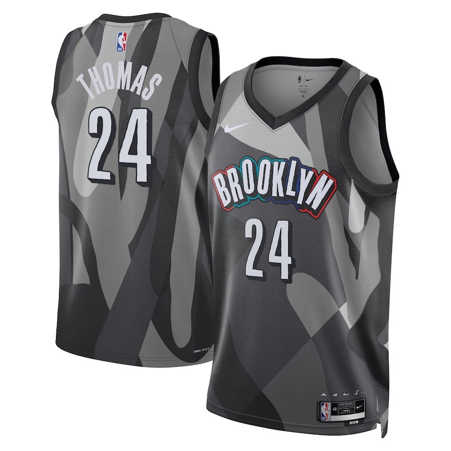 Cam Thomas 24 Brooklyn Nets Unisex 2024/25 Swingman Player Jersey - City Edition - Gray - JS994
