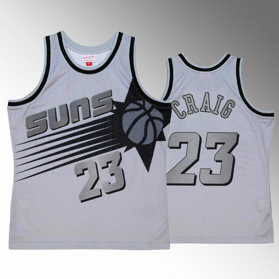 Cameron Johnson 23 Space Knit Jersey Phoenix Suns Grey Hardwood Classics Men's Shirt - JS858