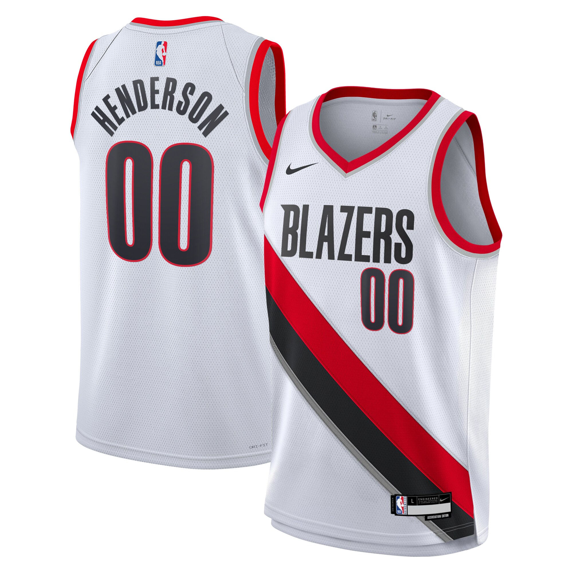 Camiseta Association Edition Swingman de los Portland Trail Blazers - Blanca - Scoot Henderson - Juvenil - JS940