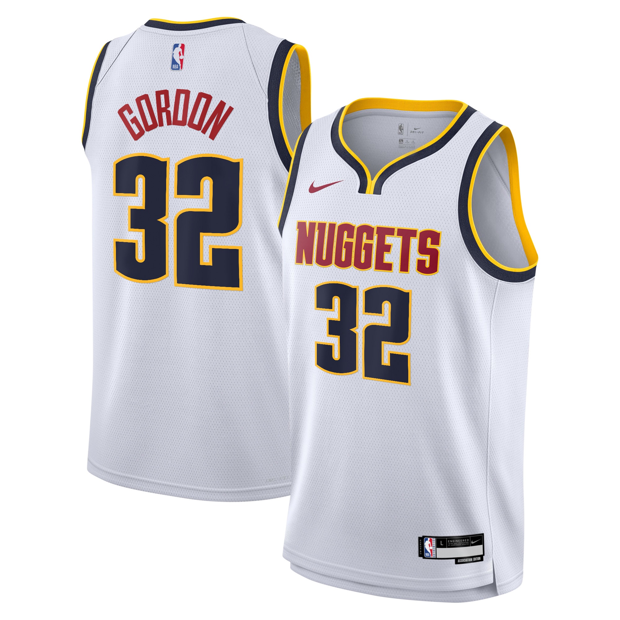 Camiseta Association Swingman de los Denver Nuggets - Blanco - Aaron Gordon - JÃ³venes - JS744