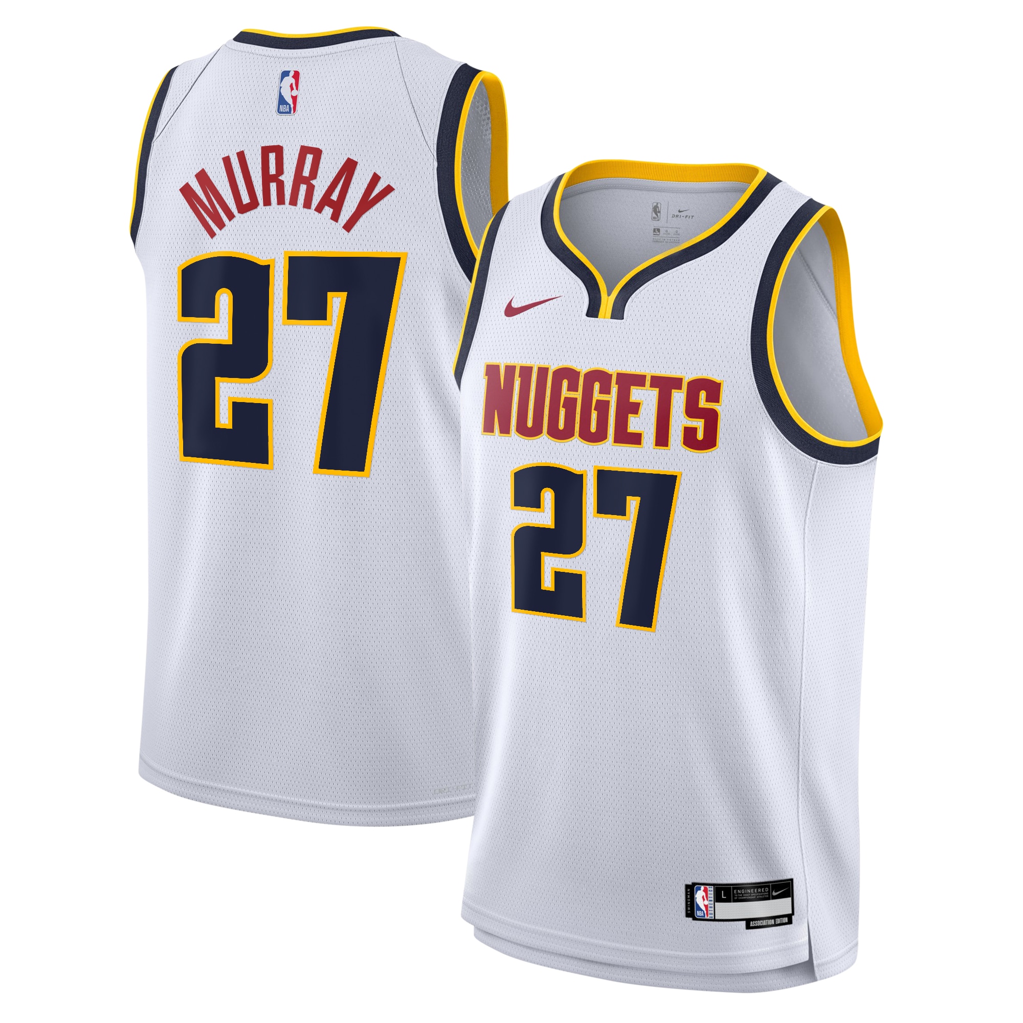 Camiseta Association Swingman de los Denver Nuggets - Blanco - Jamal Murray - JÃ³venes - JS748