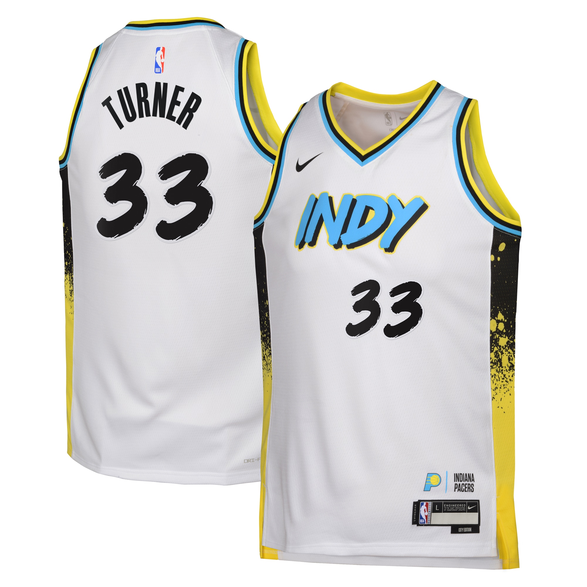 Camiseta City Edition Swingman de los Indiana Pacers 2024 - Blanco - Myles Turner - Juvenil - JS622