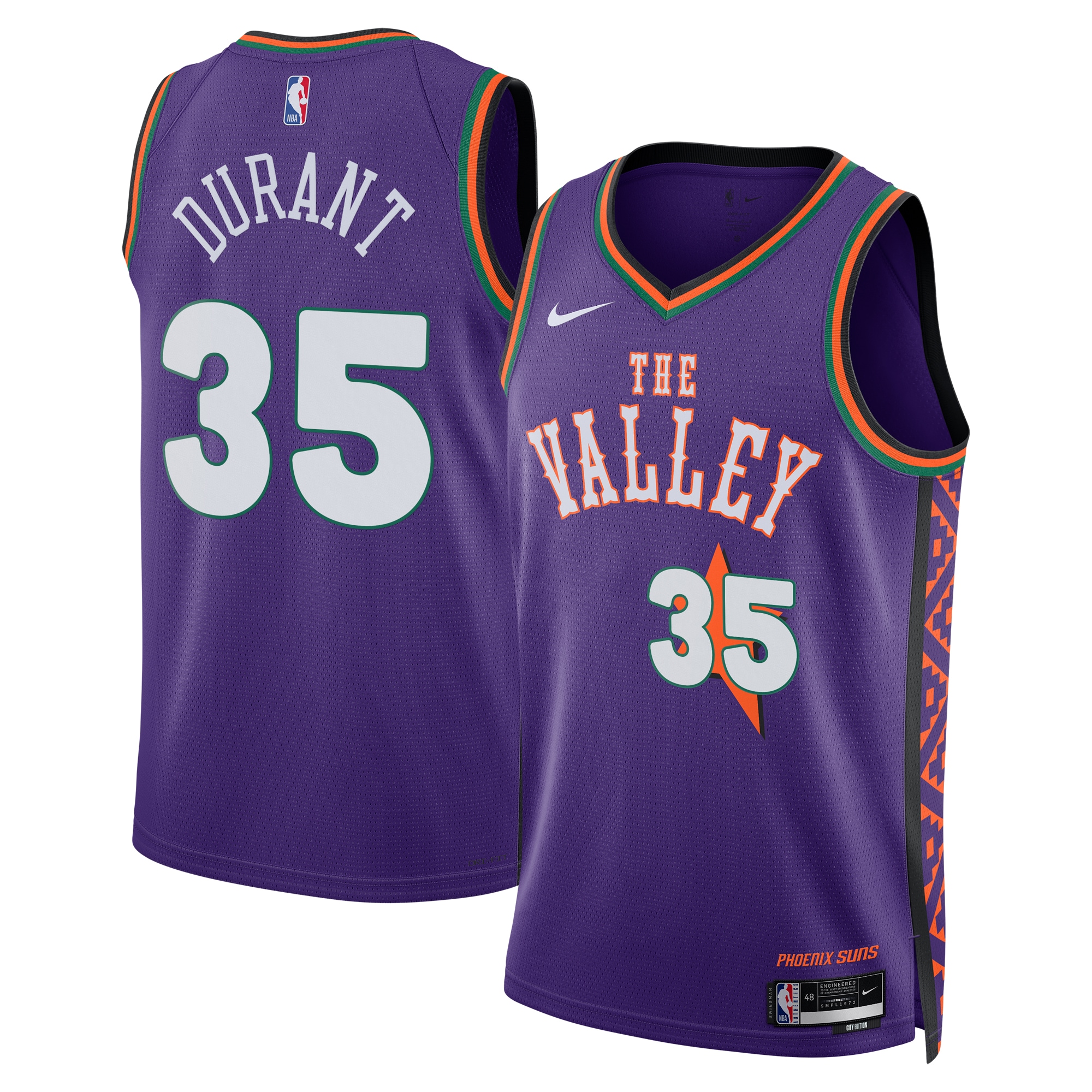 Camiseta City Edition Swingman de los Phoenix Suns 2024 - PÃºrpura - Kevin Durant - Unisex - JS732