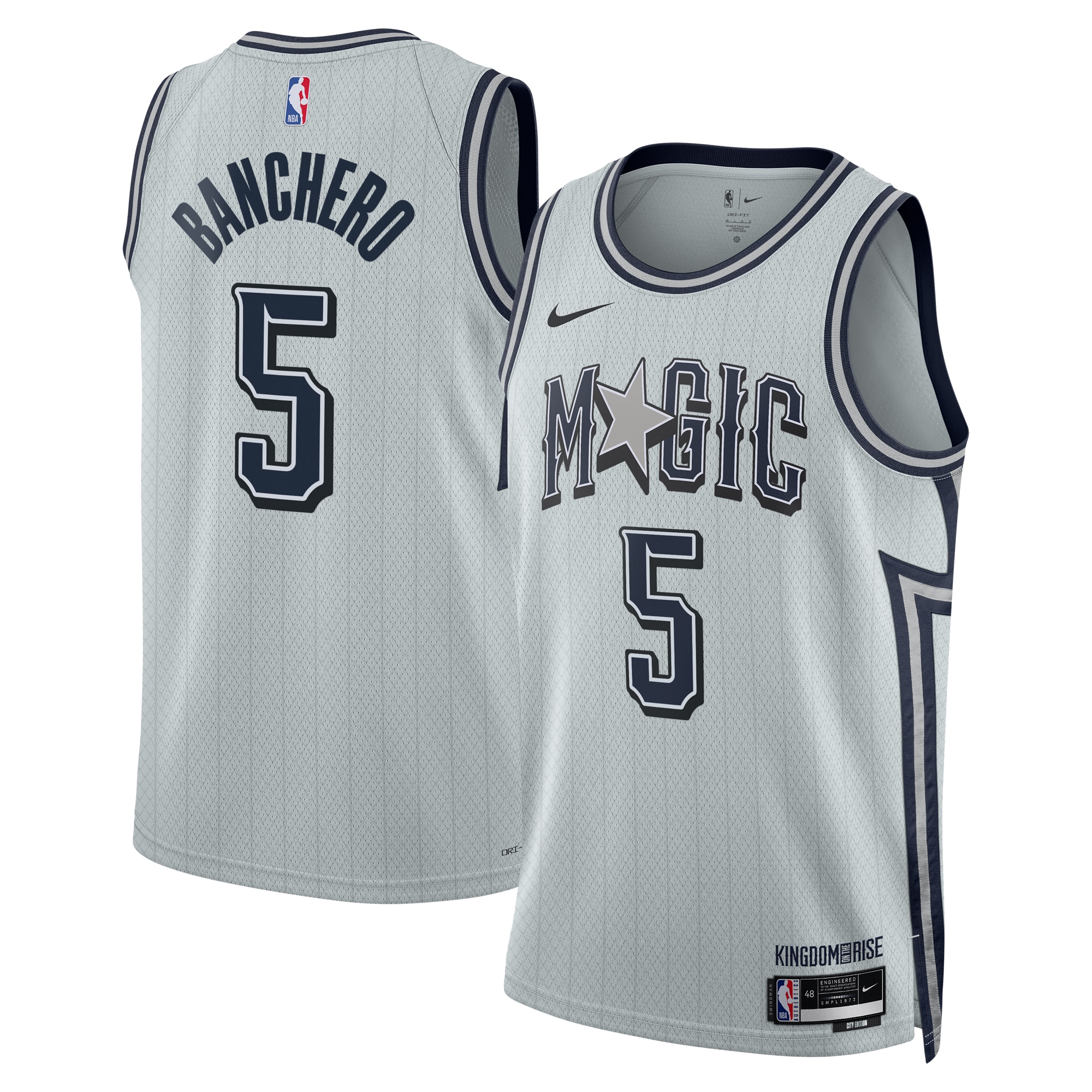 Camiseta City Edition Swingman Orlando Magic 2024 - Plateada - Paolo Banchero - Unisex - JS506