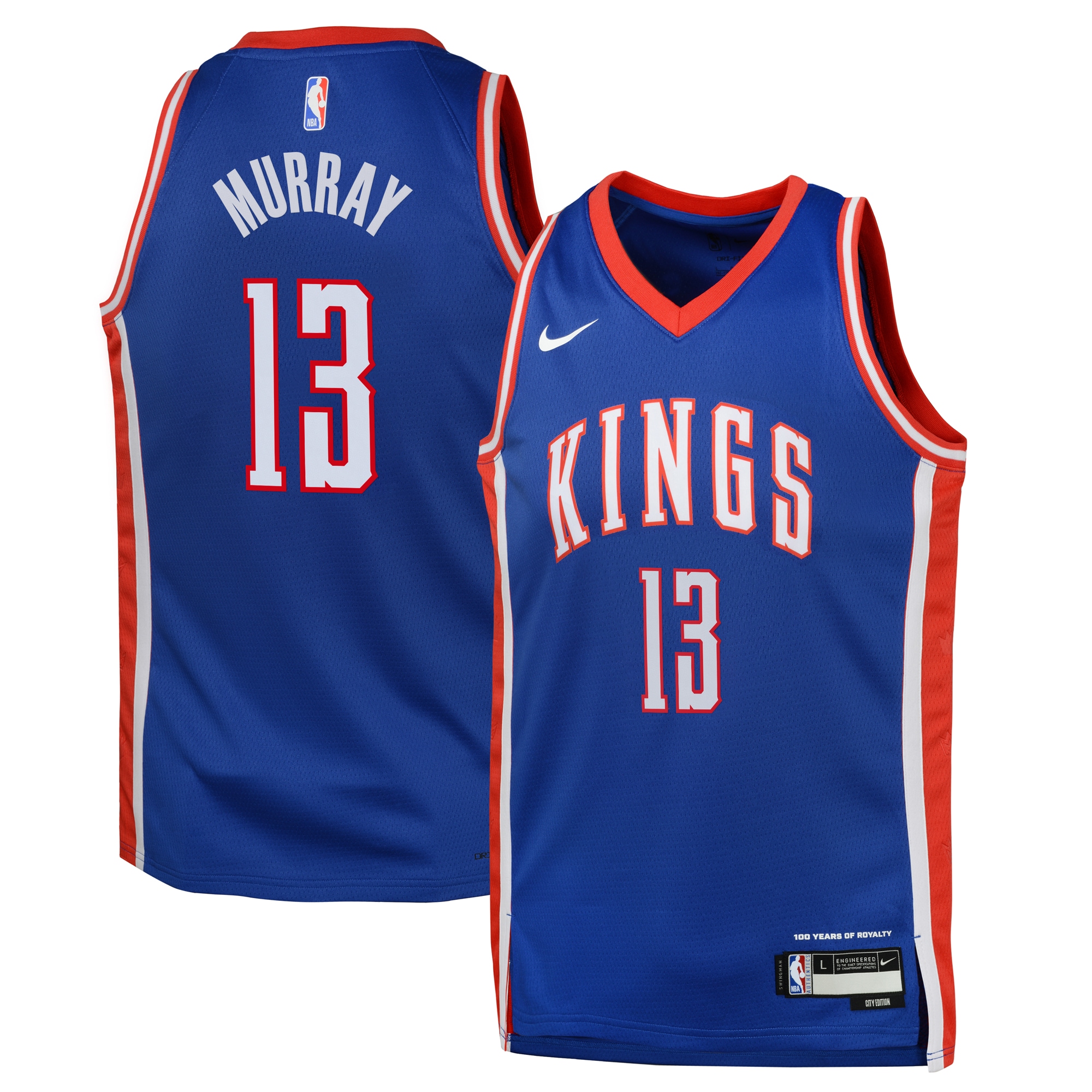 Camiseta City Edition Swingman Sacramento Kings 2024 - Azul - Keegan Murray - Juvenil - JS690
