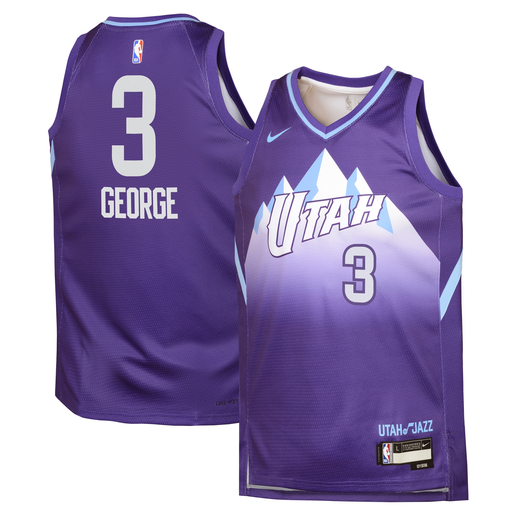 Camiseta City Edition Swingman Utah Jazz 2024 - PÃºrpura - Keyonte George - Juvenil - JS207