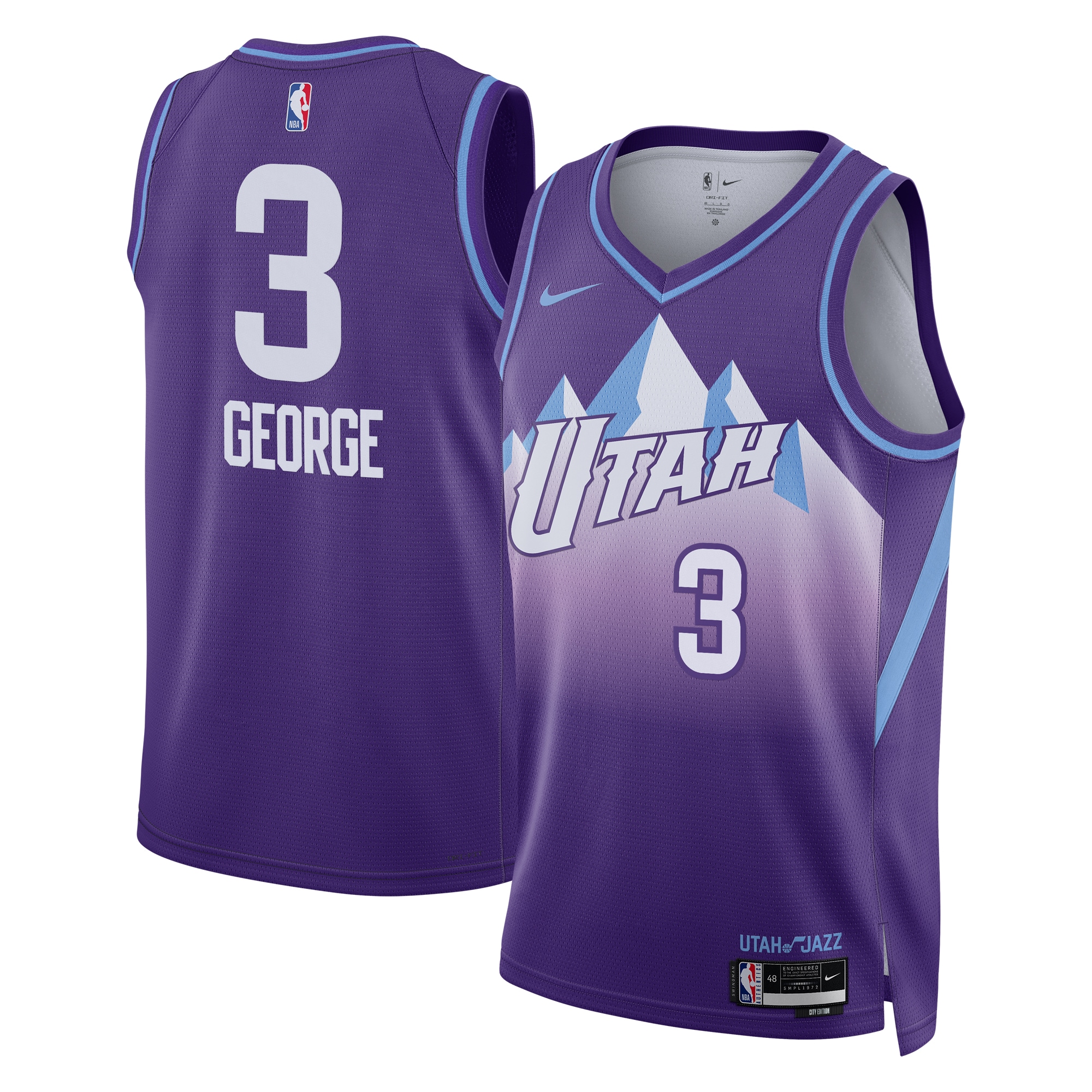 Camiseta City Edition Swingman Utah Jazz 2024 - PÃºrpura - Keyonte George - Unisex - JS190