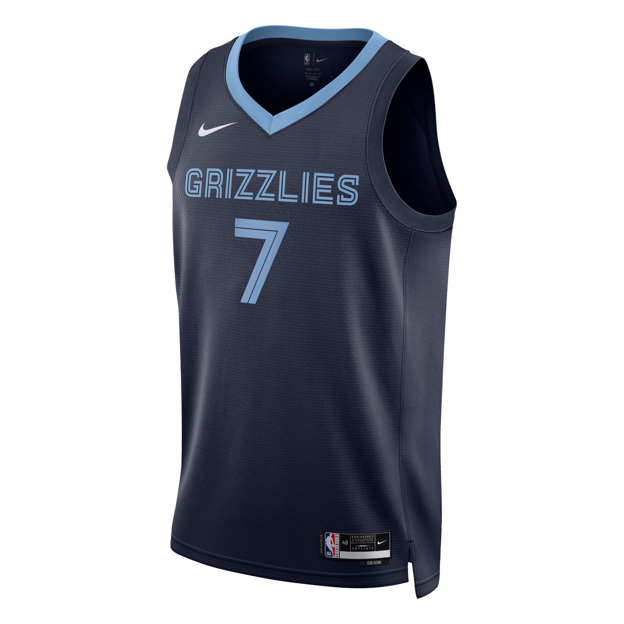 Camiseta Icon Edition Swingman de los Memphis Grizzlies - Azul marino - Santi Aldama - Unisex - JS256