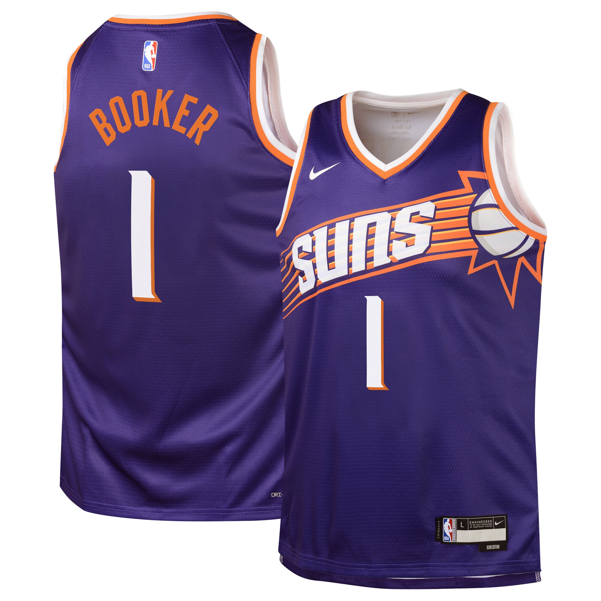 Camiseta Icon Edition Swingman de los Phoenix Suns - PÃºrpura - Devin Booker - Adolescentes - JS165