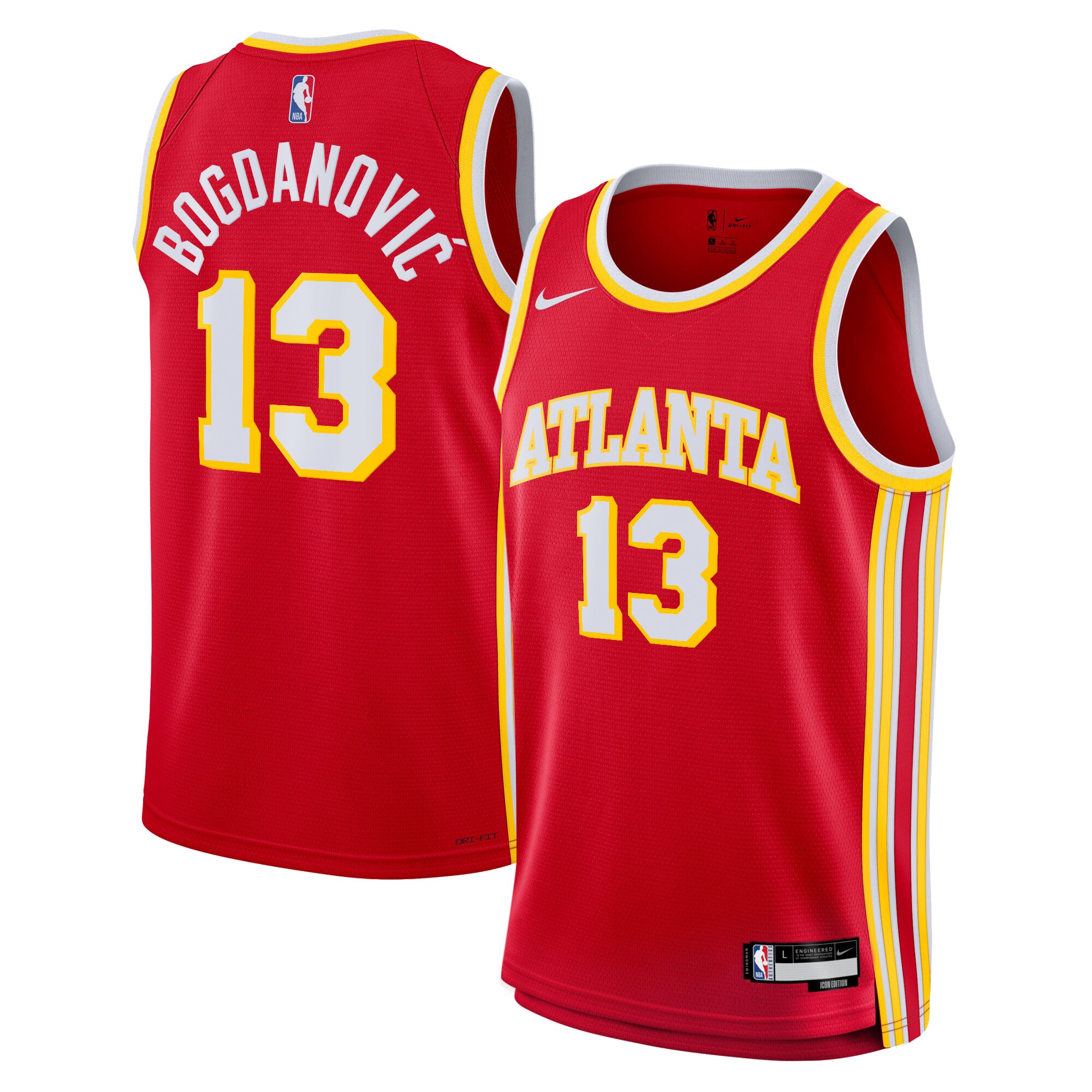 Camiseta Icon Swingman de los Atlanta Hawks - Rojo - Bogdan BogdanoviÄ‡ - JÃ³venes - JS459