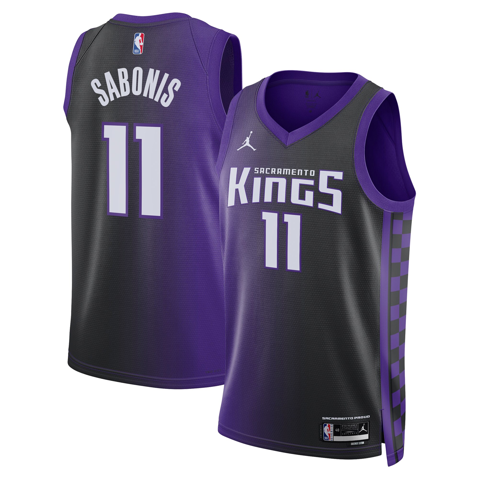 Camiseta Sacramento Kings Jordan Brand Statement Edition Swingman - PÃºrpura - Domantas Sabonis - Unisex - JS588
