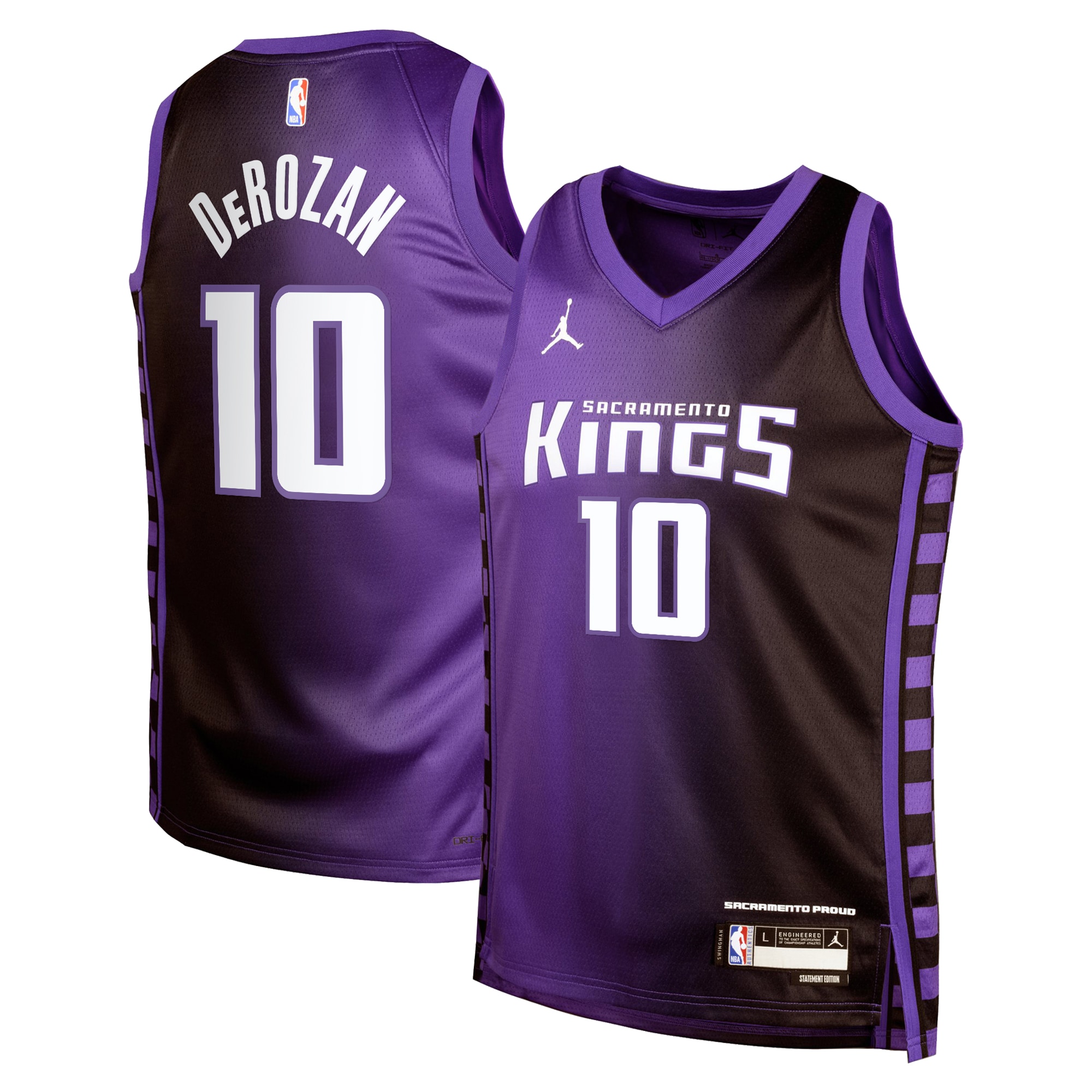 Camiseta Swingman de los Sacramento Kings Jordan Brand Statement Edition - PÃºrpura - DeMar DeRozan - JÃ³venes - JS505
