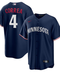 Carlos Correa 4 Minnesota Twins Team Logo Alternate Men Jersey - Navy