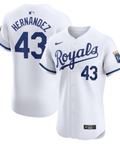 Carlos HernÃ¡ndez 43 Kansas City Royals Home Elite Player Men Jersey - White