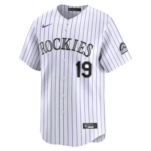 Charlie Blackmon 19 Colorado Rockies Home Limited Player Men Jersey - White - Image 2