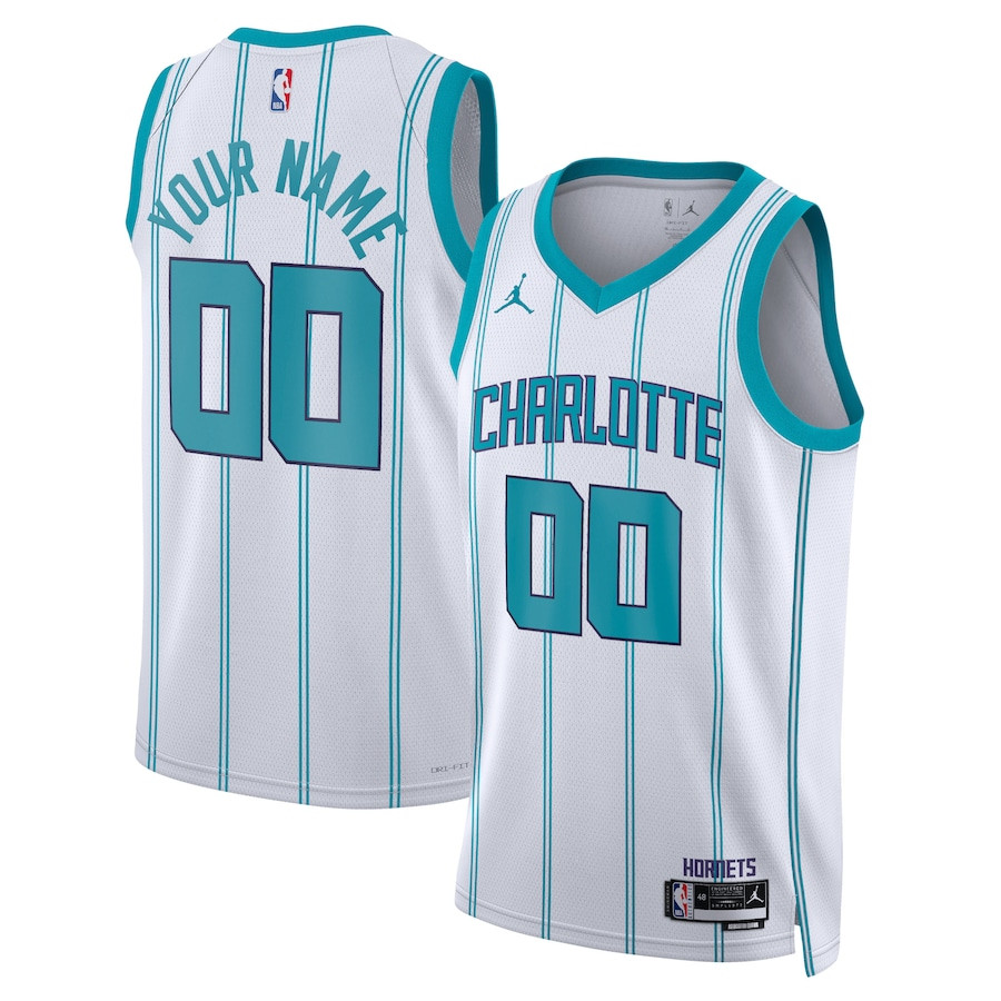 Charlotte Hornets 2023/24 Association Swingman Custom Men Jersey - White - JS404