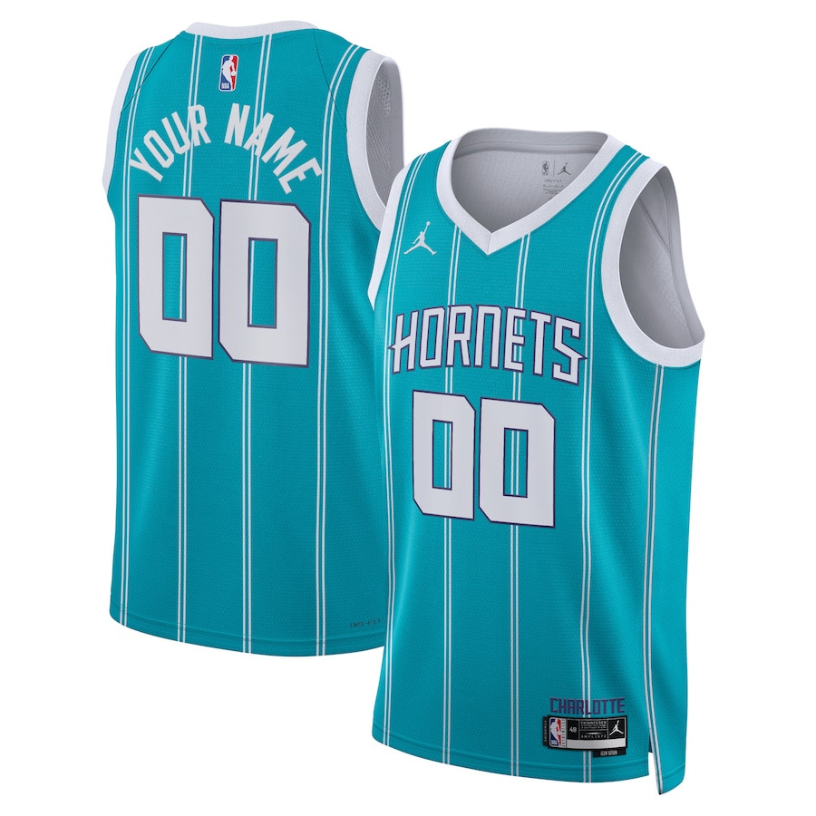 Charlotte Hornets 2023/24 Icon Swingman Custom Men Jersey - Teal - JS836