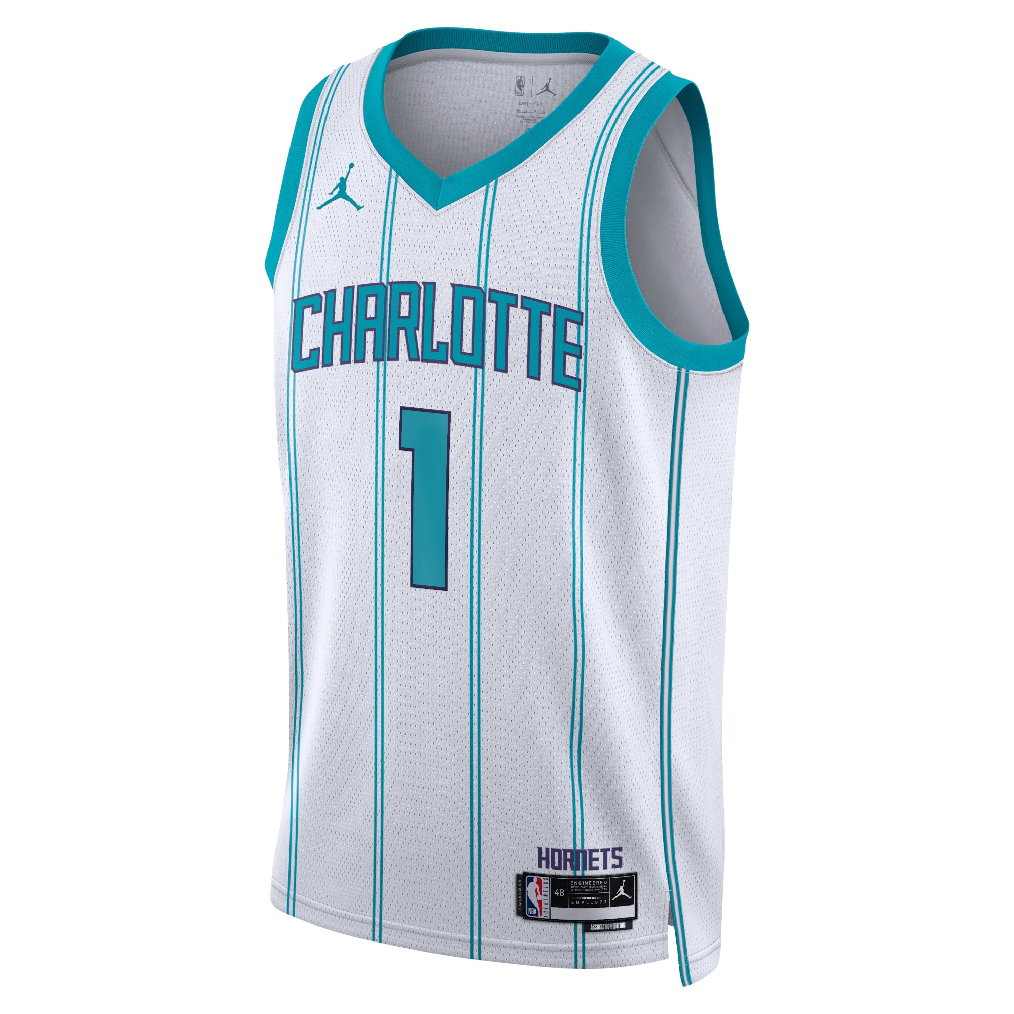 Charlotte Hornets Jordan Brand Association Edition Swingman Jersey - White - LaMelo Ball - Unisex - JS120
