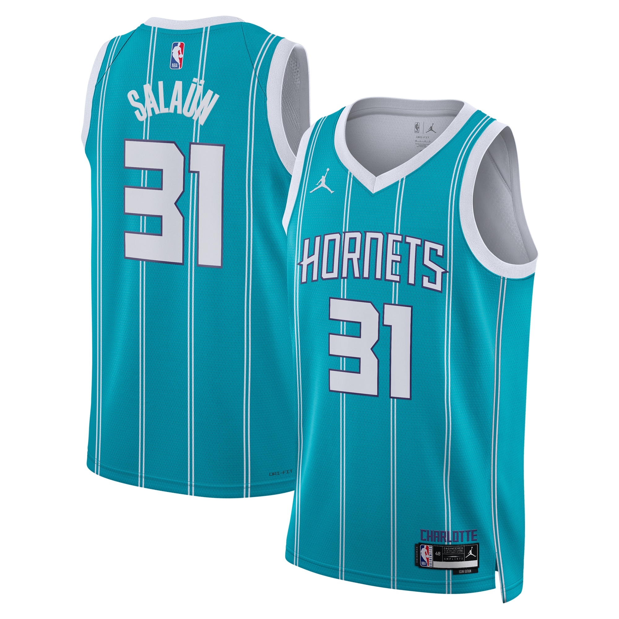 Charlotte Hornets Jordan Brand Icon Edition Swingman Jersey - Teal - Tidjane SalaÃ¼n - Unisex - JS462
