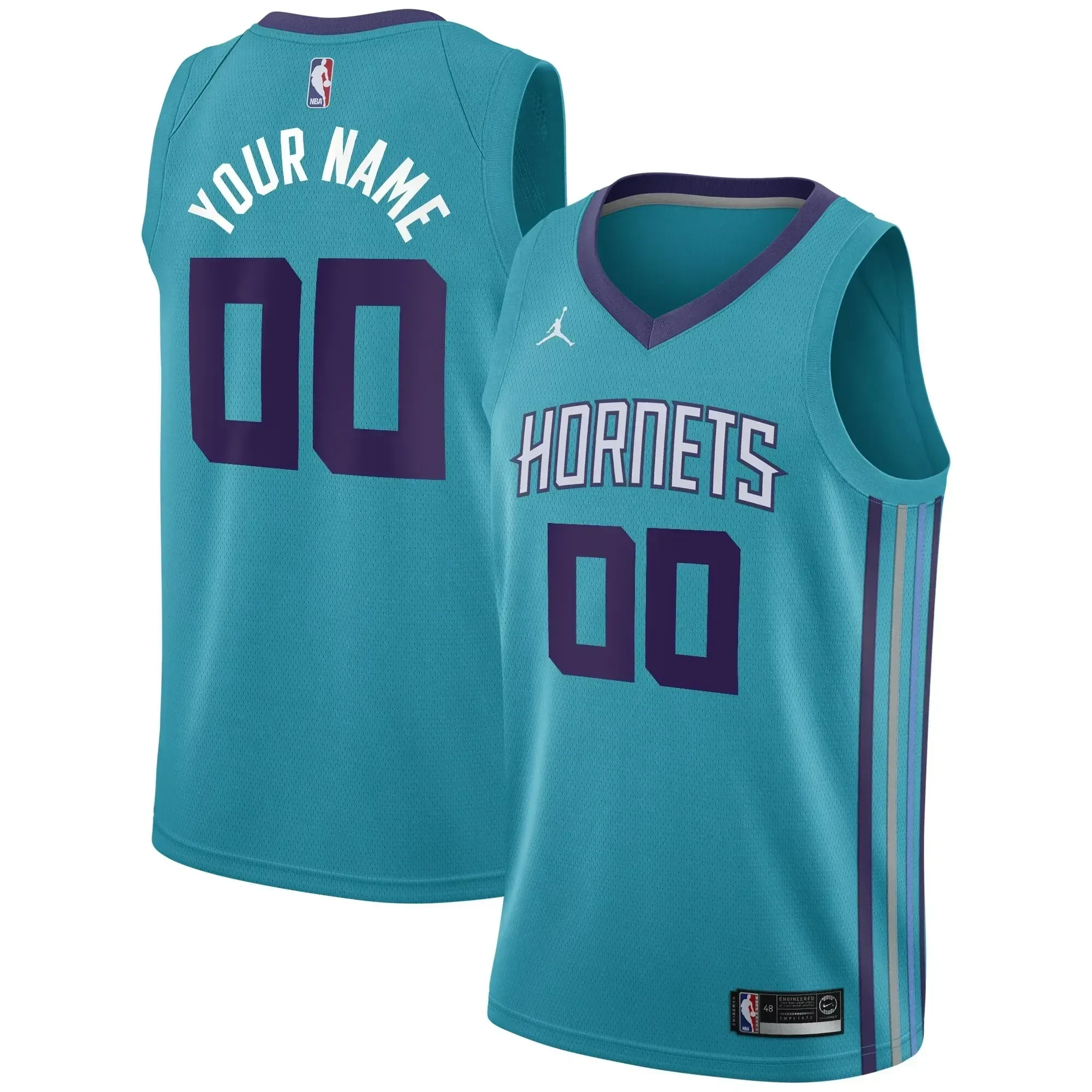 Charlotte Hornets Swingman Custom Jersey Teal - Icon Edition - JS265