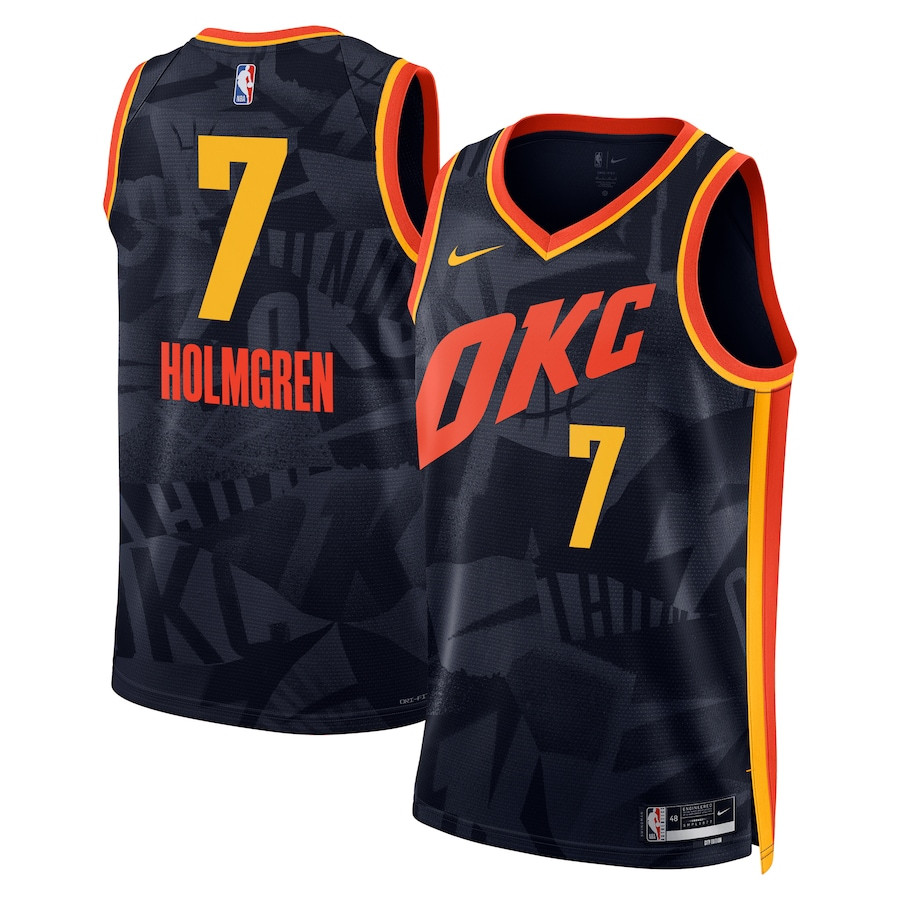 Chet Holmgren 7 Oklahoma City Thunder 2023/24 City Edition Swingman Jersey - Navy - JS633