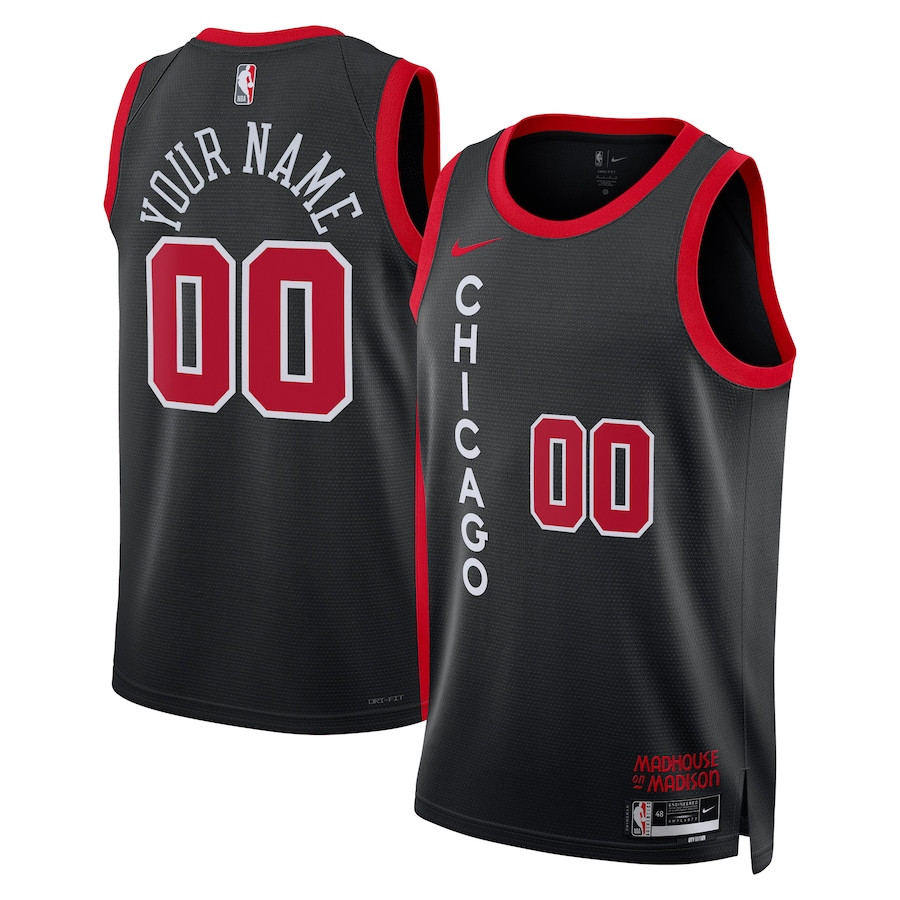 Chicago Bulls 2023/24 Swingman Jersey Customized - City Edition - Black - JS776