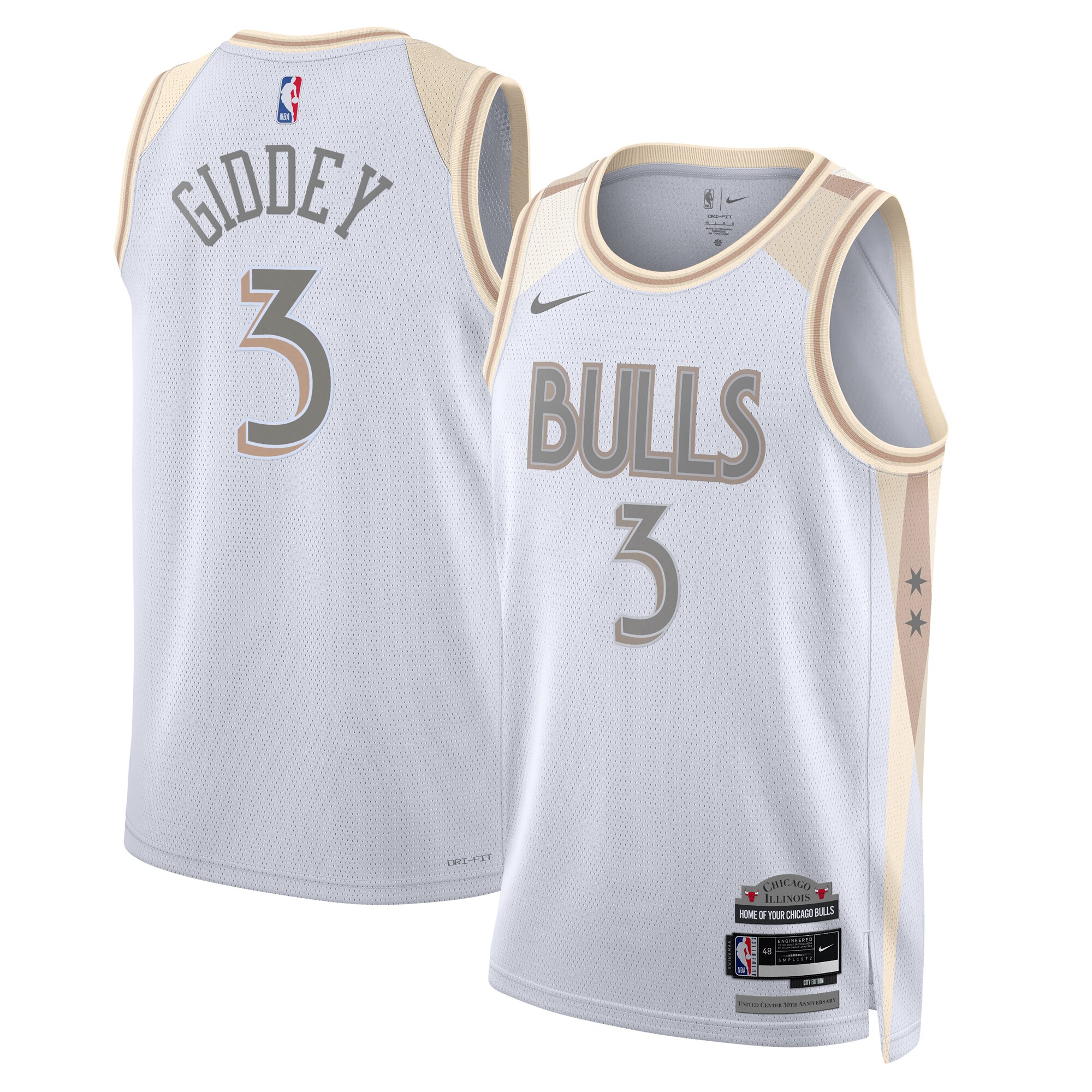 Chicago Bulls City Edition Swingman Jersey 2024 - White - Josh Giddey - Unisex - JS167