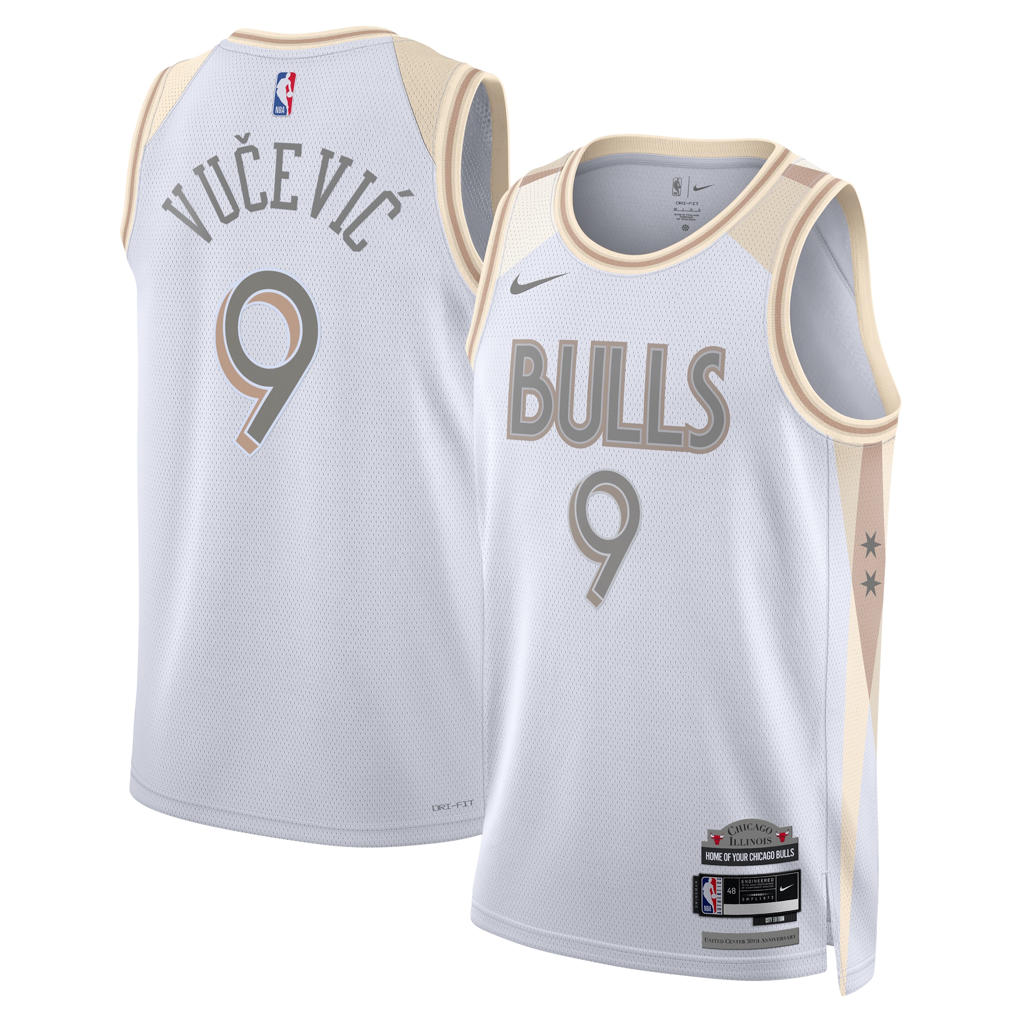 Chicago Bulls City Edition Swingman Jersey 2024 - White - Nikola VuÄeviÄ‡ - Unisex - JS637
