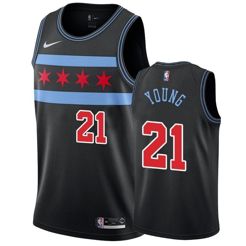 Chicago Bulls Thaddeus Young 21 City Men's Jersey - JS685