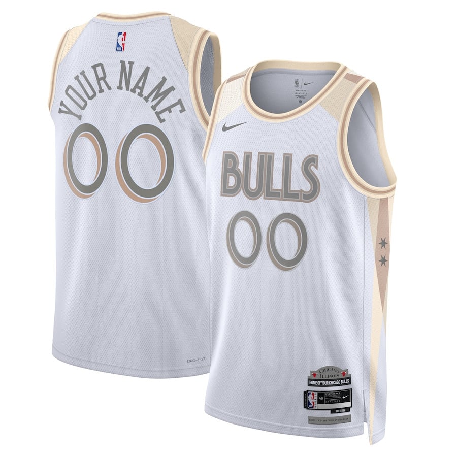 Chicago Bulls Unisex 2024/25 Custom Swingman Jersey - City Edition - White - JS632