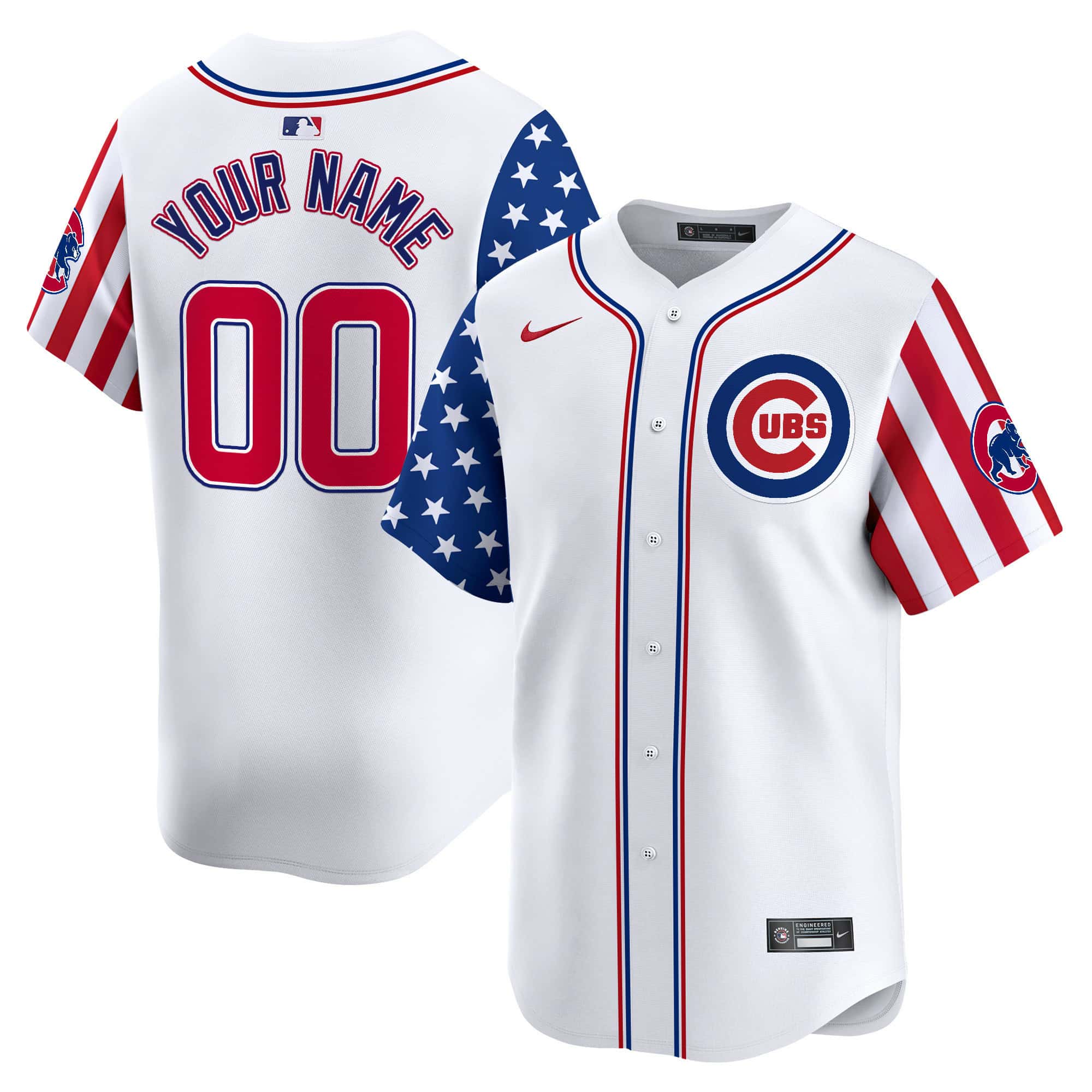 Chicago Cubs 2024 Independence Day Vapor Premier Limited Custom Jersey