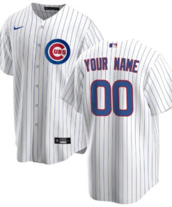 Chicago Cubs Home Custom Men Jersey - White
