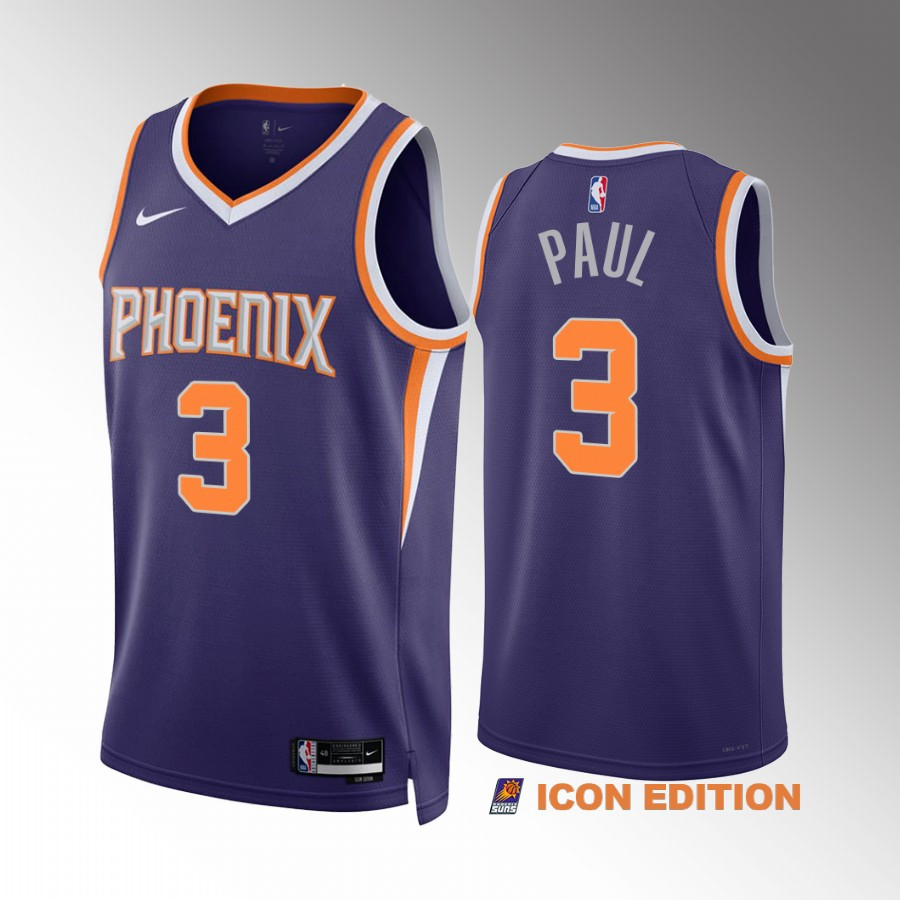 Chris Paul 3 Phoenix Suns Purple Icon Edition Men Jersey Swingman - JS506